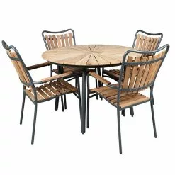 HosLange LØKKEN HAVEMØBELSÆT ANTRACIT - KERNETEAK