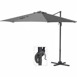 HosLange Parasol Frithængende ø 3 Meter Grå